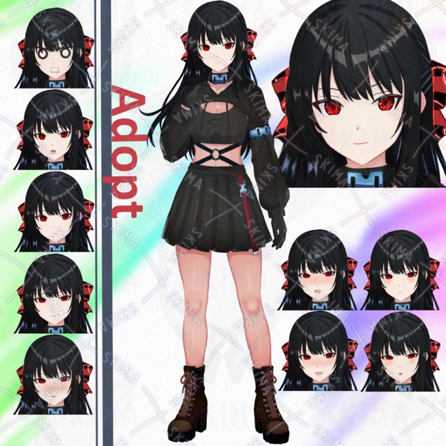 【Adopt】クール系赤眼少女　表情差分１０種