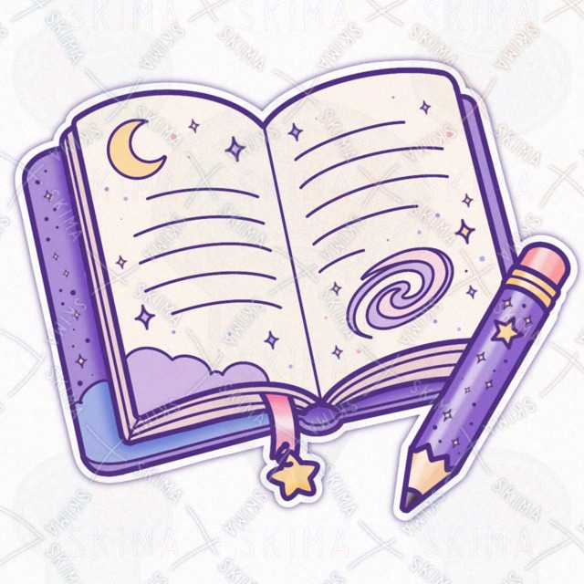 星空ノートブックのアイコンイラスト