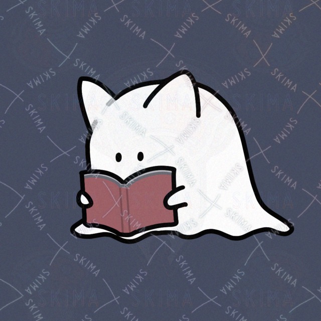 本を読む猫耳おばけのアイコン