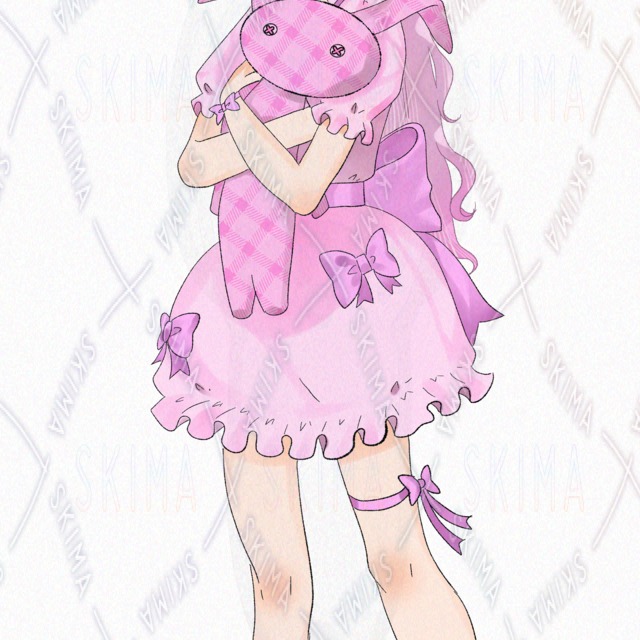 IRIAM専用立ち絵 リボンとうさぎモチーフ 女の子