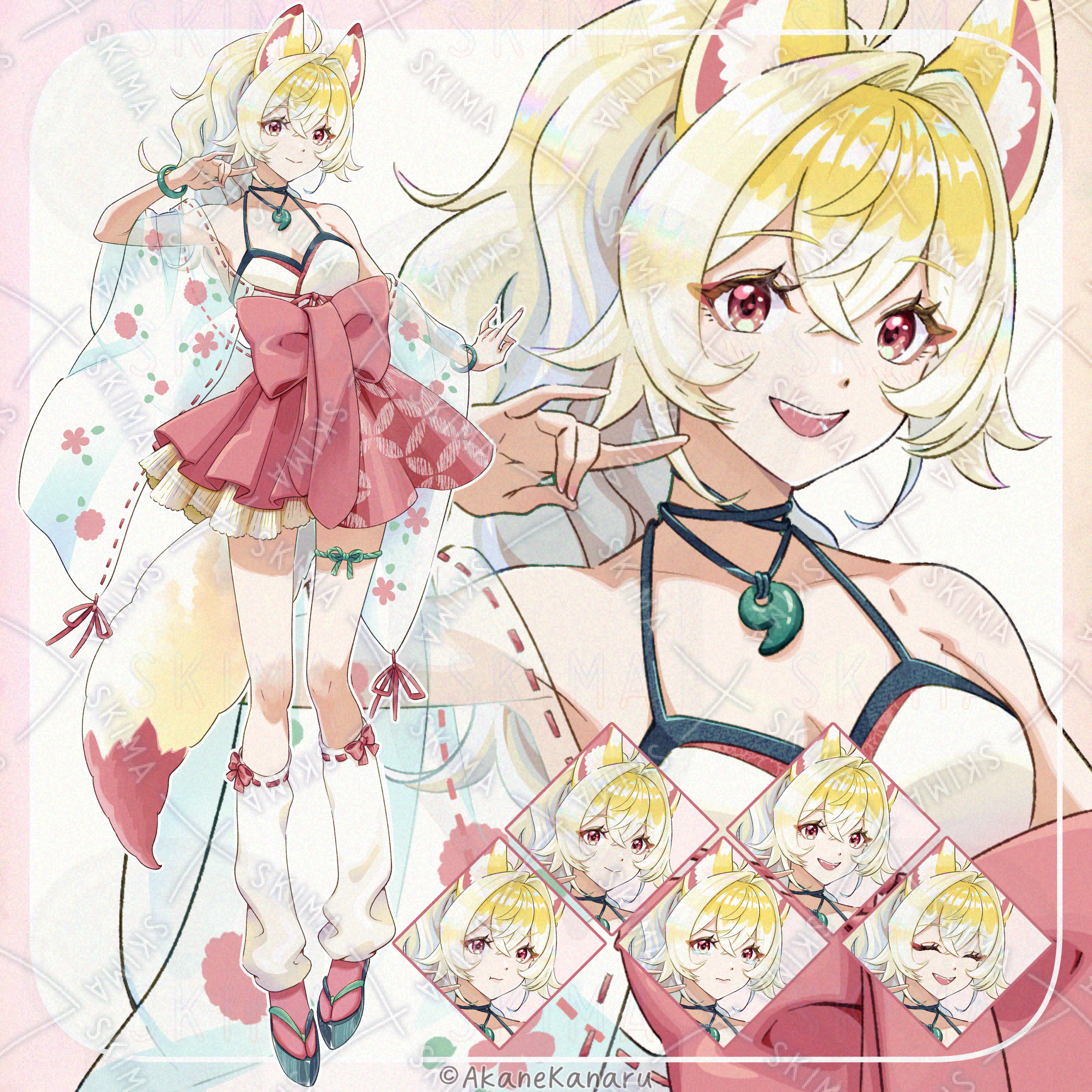 Adopt】狐×和服×女の子【表情差分5種】 | SKIMA（スキマ）