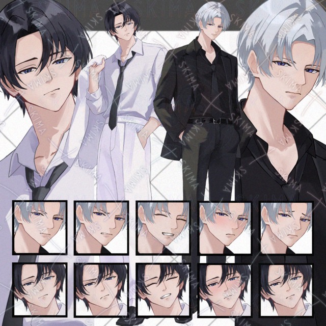 【表情差分各5種】2人組の男性