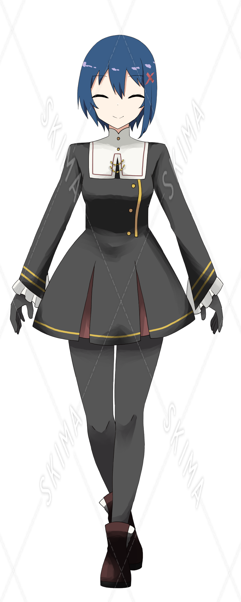 軍服風ワンピースの女性 表情10種 スキマ スキルのオーダーメイドマーケット Skima