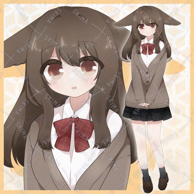 【立ち絵】制服を着たケモミミの女の子