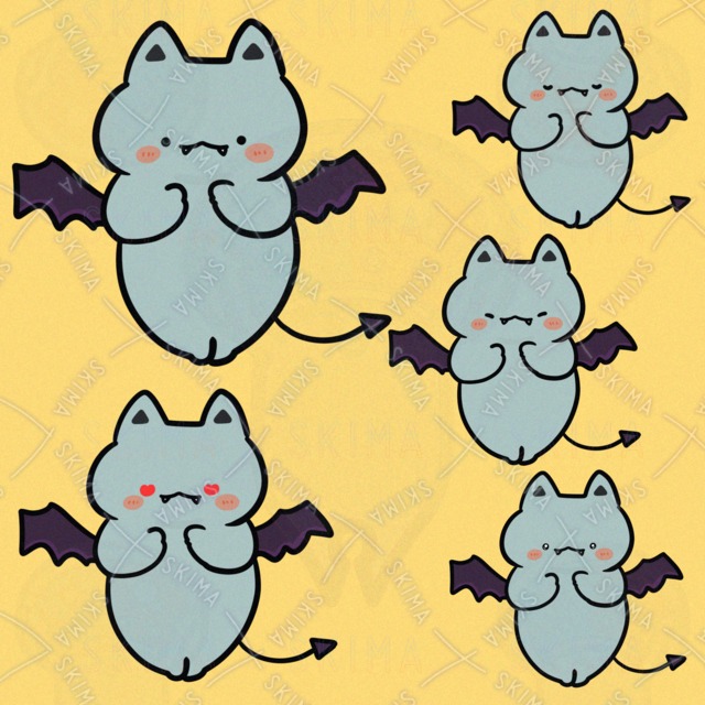 ぞんびでこあくまなねこ（表情5種類）