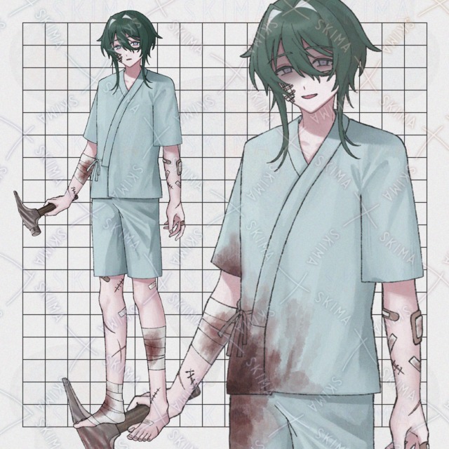 入院着の男性