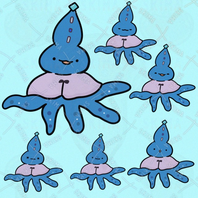 しんかいにすむあおのまもの（表情6種類）