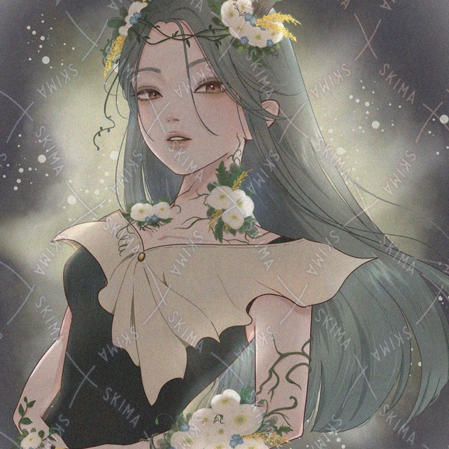 女性&times;花