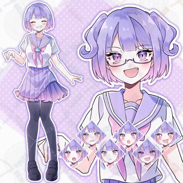 小悪魔ヘアーの生意気女子【メガネ・髪型差分あり】の商品画像