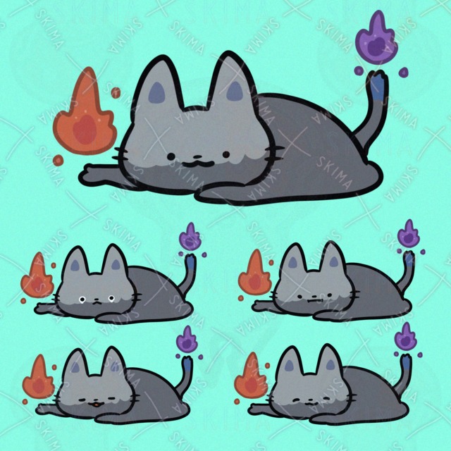 ほのおをつかいこなすねこのまもの（表情5種類）