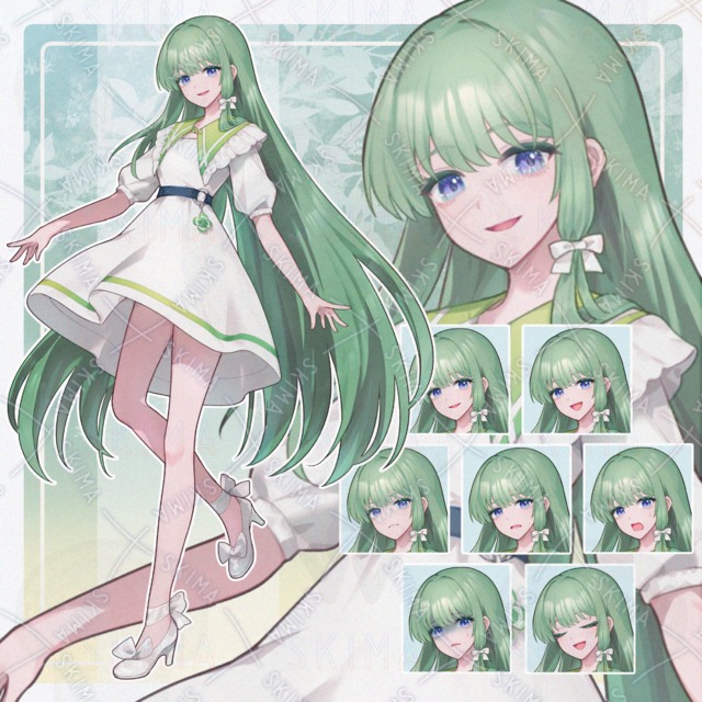 【表情7種】四つ葉の女の子