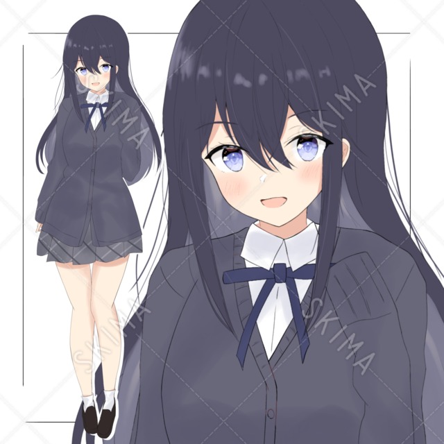 女子高生【表情6種】