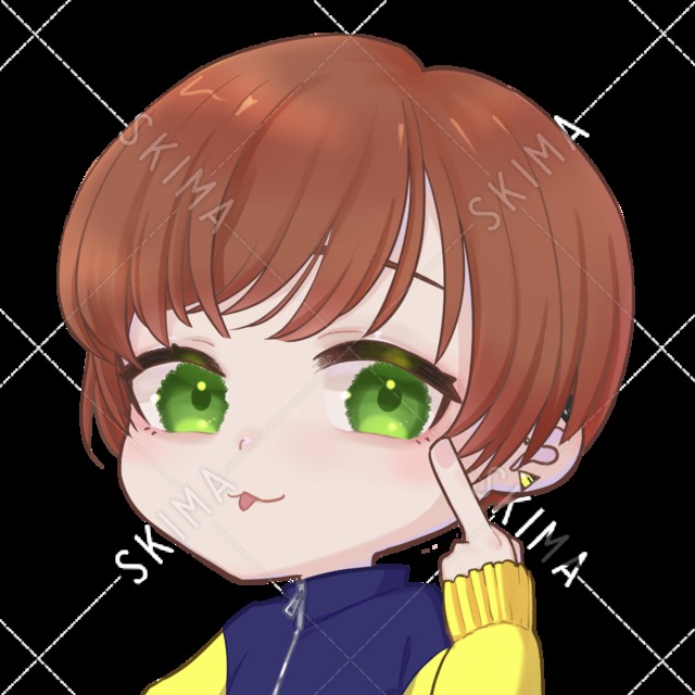 ミニキャラアイコンイラスト 病み メンヘラ 地雷 中性的 透過あり スキマ スキルのオーダーメイドマーケット Skima