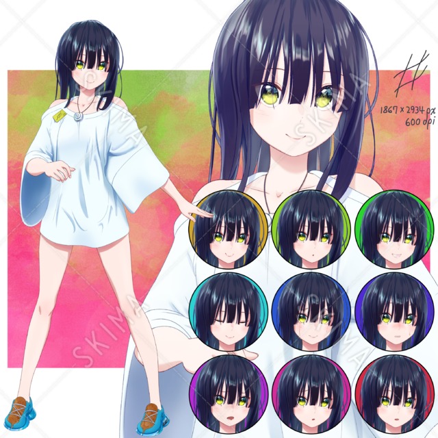 黒髪デザイン少女【値下げしました。】