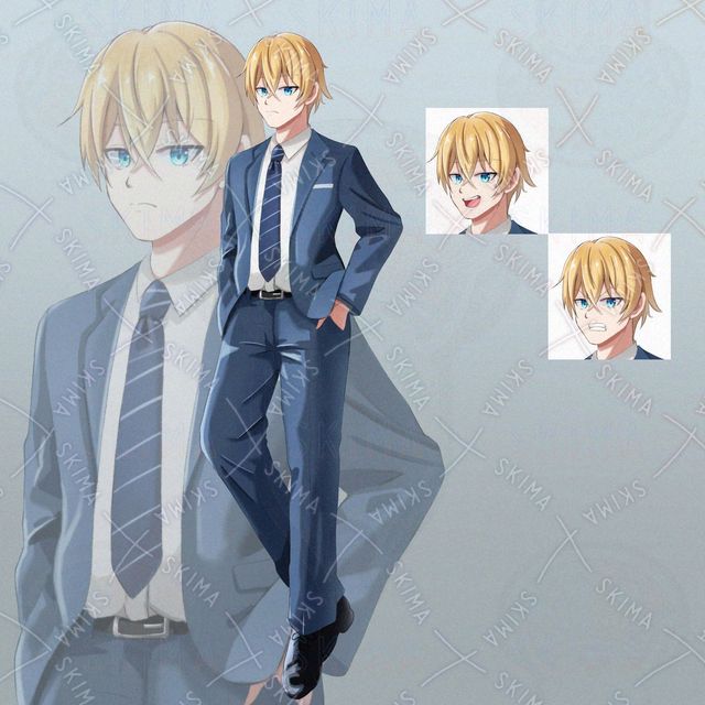 金髪スーツ男性