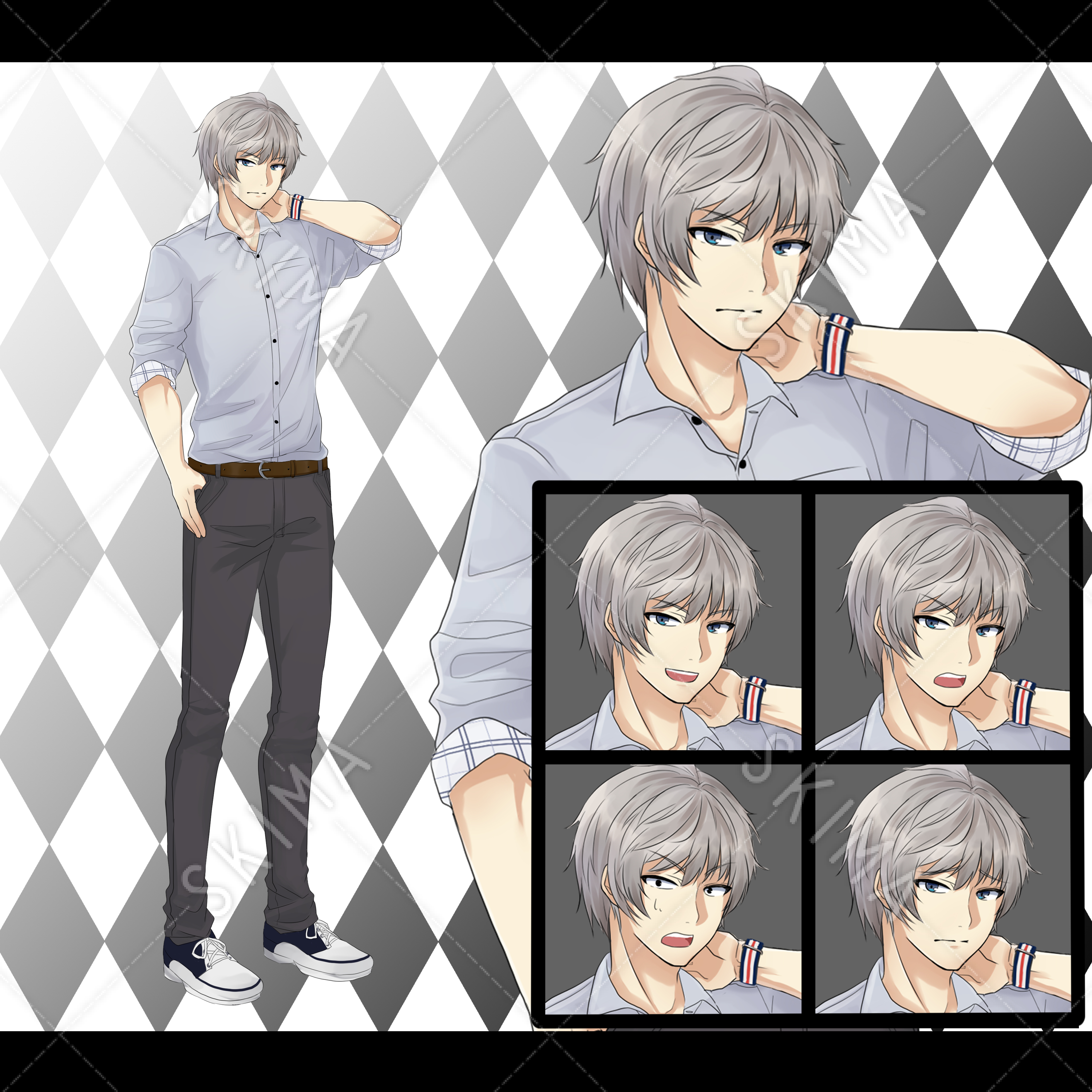 表情5種 私服の男子 スキマ スキルのオーダーメイドマーケット Skima