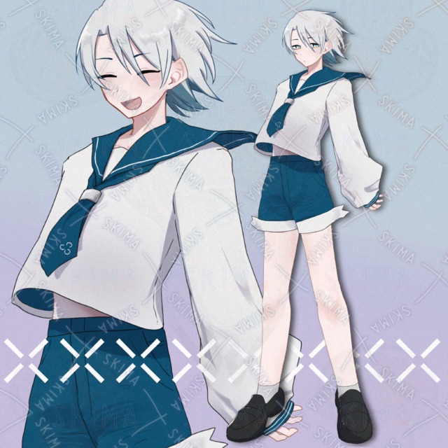 セーラー男子　立ち絵【表情差分5種】