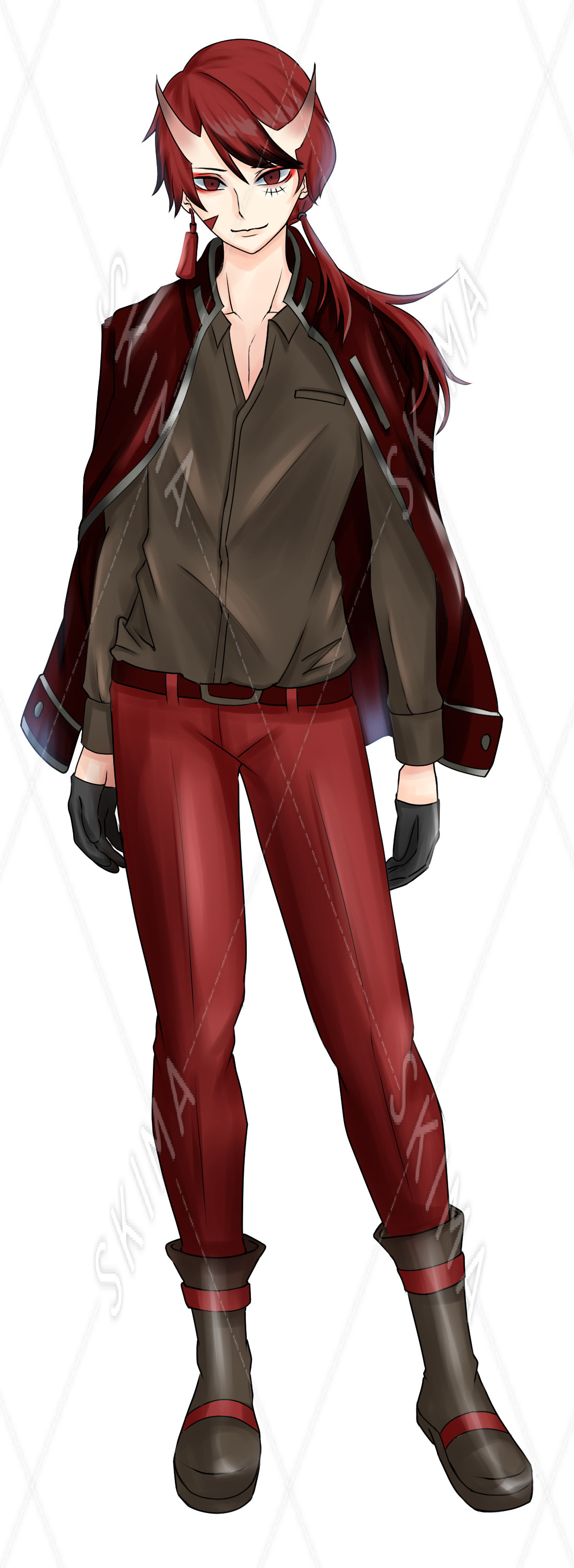 初回のため半額 表情差分5種 人外 赤 スキマ スキルのオーダーメイドマーケット Skima