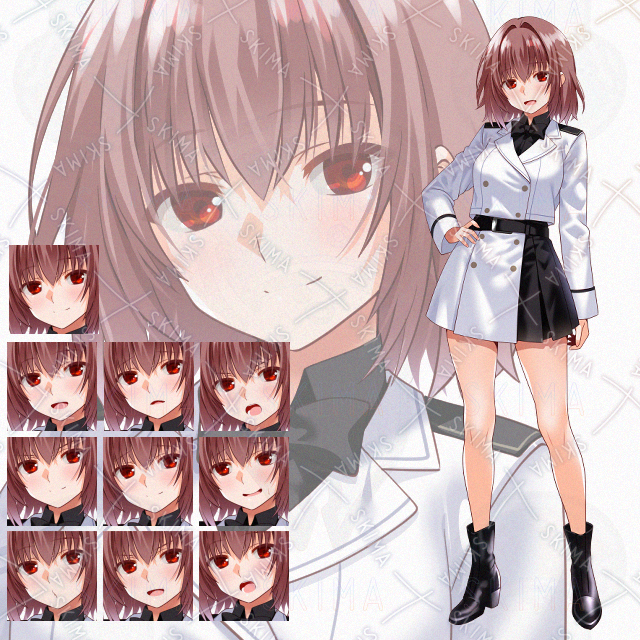 【表情10種】ミニスカブーツ少女