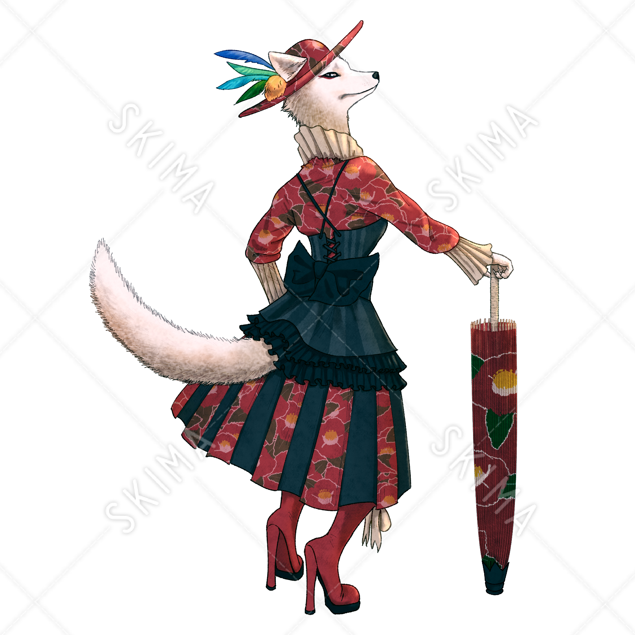 白狐 動物 アニマル 獣人 人外 狐 スキマ スキルのオーダーメイドマーケット Skima