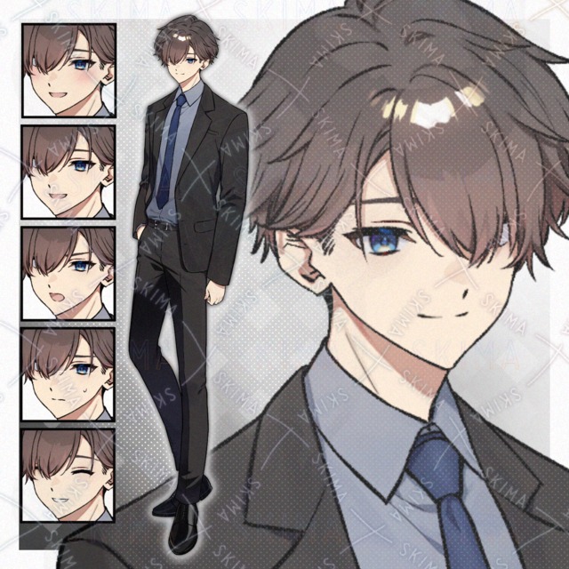 スーツの男性【表情差分5種 計6枚】