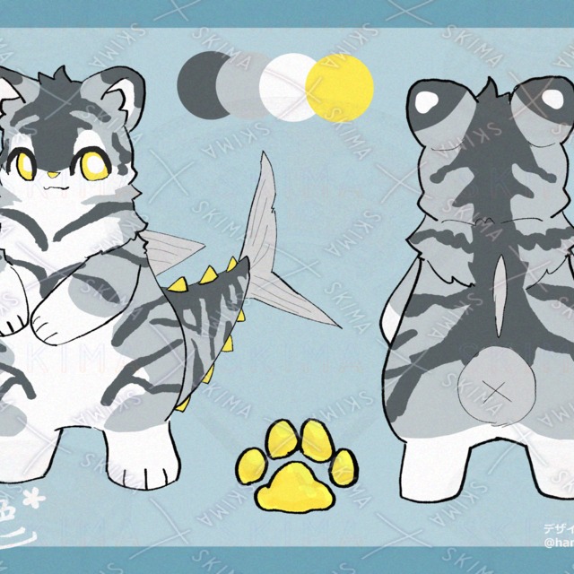 【キャラデザ販売】トラ&times;マグロ
