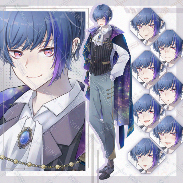 【表情7種＋マント+アイコン2種】男性