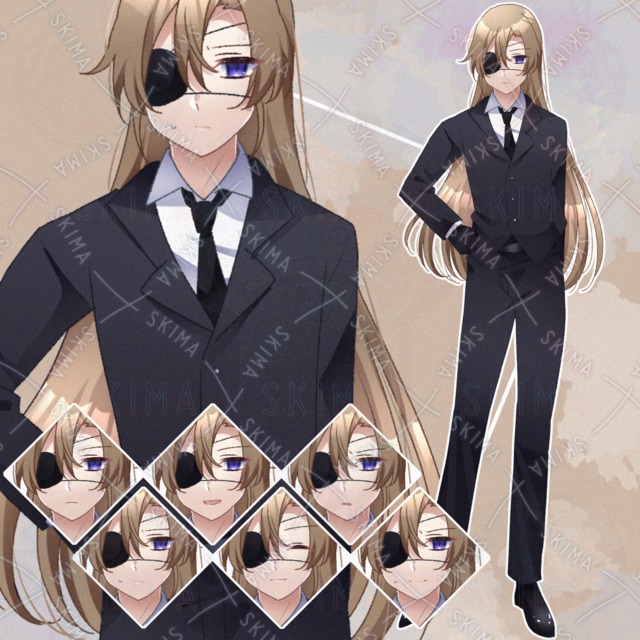 茶髪ロングの眼帯をした男性