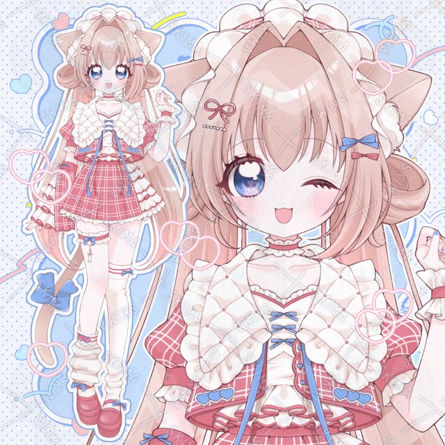 【表情差分8種】ねこみみアイドル女の子