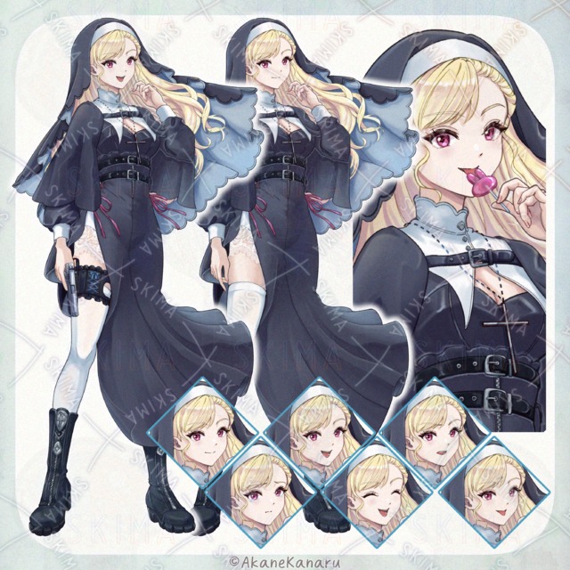 【Adopt】シスター&times;拳銃【表情差分６種・武器差分・アイテム差分】