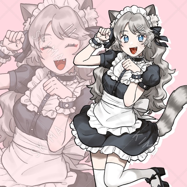 《お値下げ中》ねこ&times;メイドさん【表情全6種】