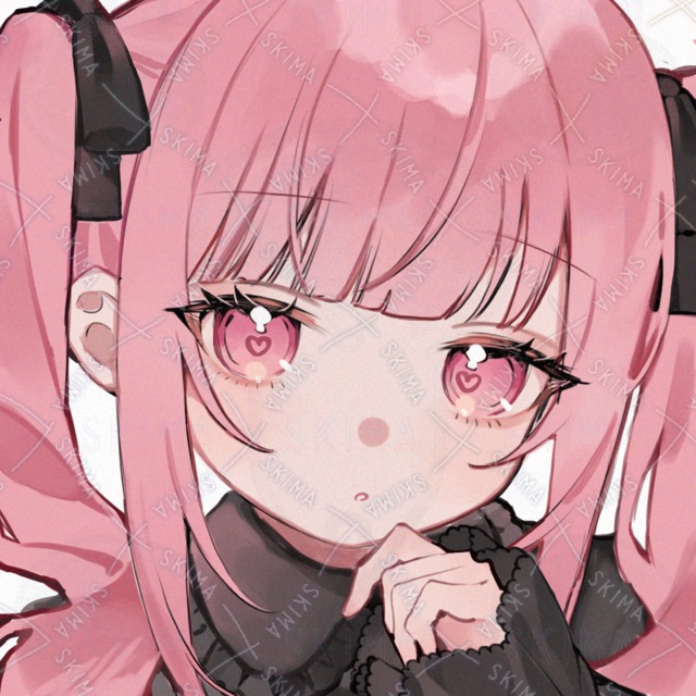 ピンクと黒リボンの女の子