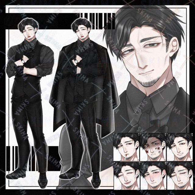 【立ち絵】スーツ/おじさん【表情8種】