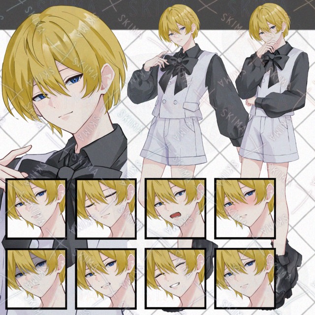 【衣装差分2種+表情差分8種】金髪の男の子