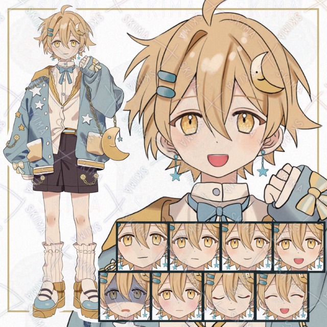 月モチーフの男の子【差分8種類】