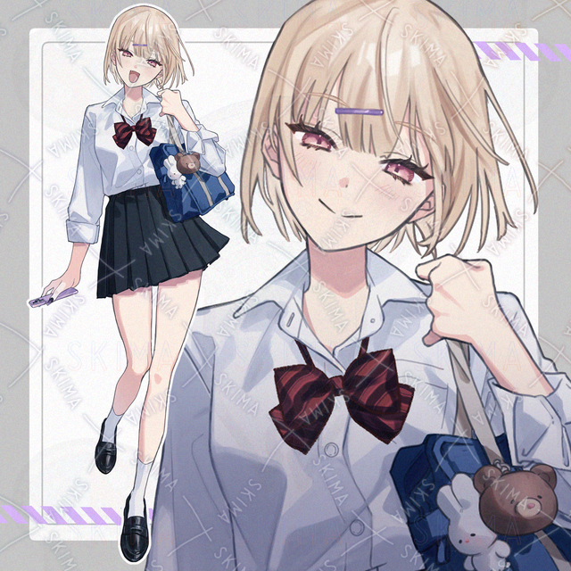 【表情6種】金髪ショート女子