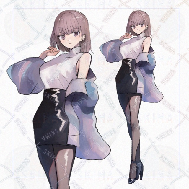 お姉さん系の女性　全身立ち絵
