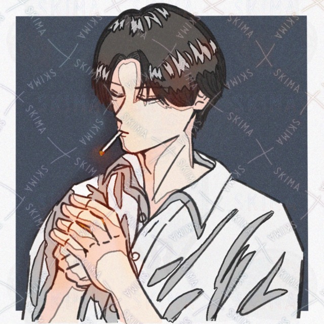【背景差分3種】タバコ 男性 SNSアイコン