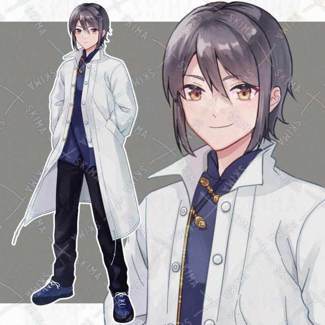 白コートの中華風男性/表情8種【adopt46】