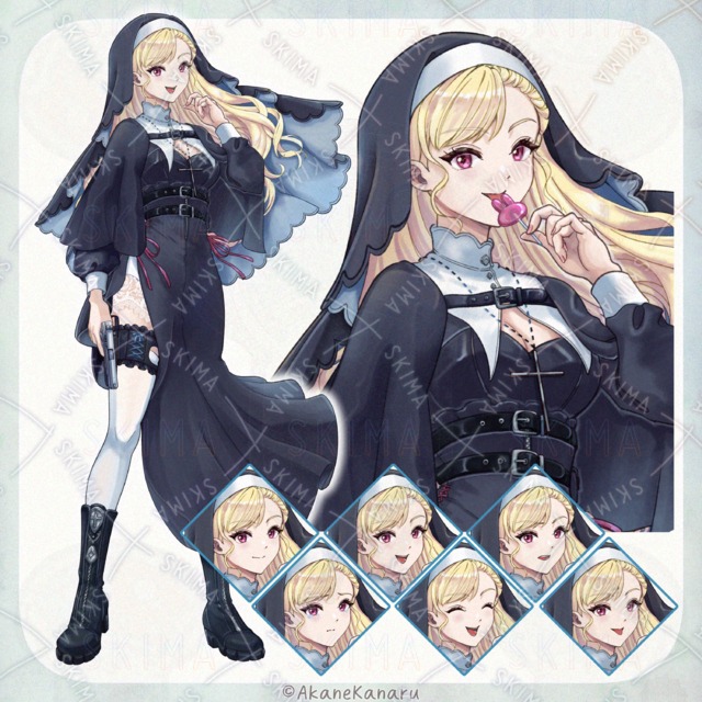 【Adopt】シスター&times;拳銃【表情差分６種・武器差分・アイテム差分】