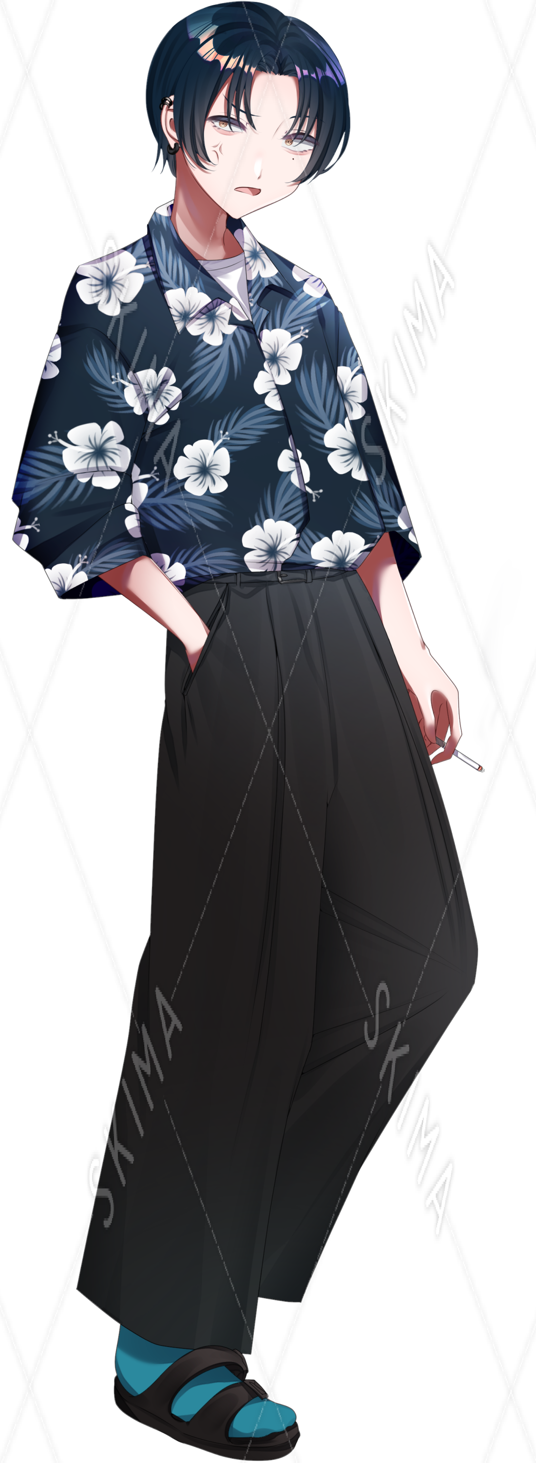 喫煙者アロハシャツくん 表情10種 スキマ スキルのオーダーメイドマーケット Skima