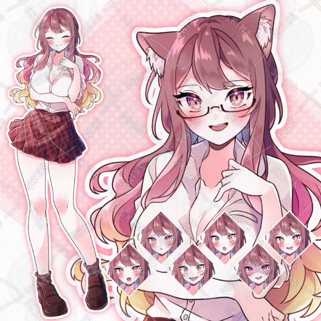 セクシーな姉系女子【猫耳・メガネ差分あり】