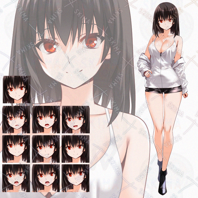 【表情10種】ショートパンツ少女