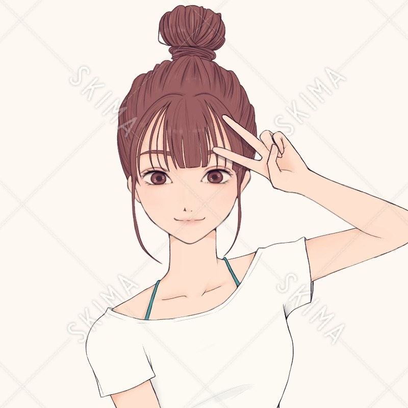 アイコン お団子ヘア女子 スキマ スキルのオーダーメイドマーケット Skima