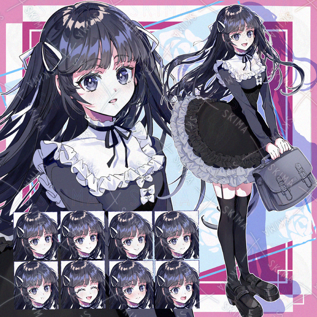 黒髪ハーフツインの子