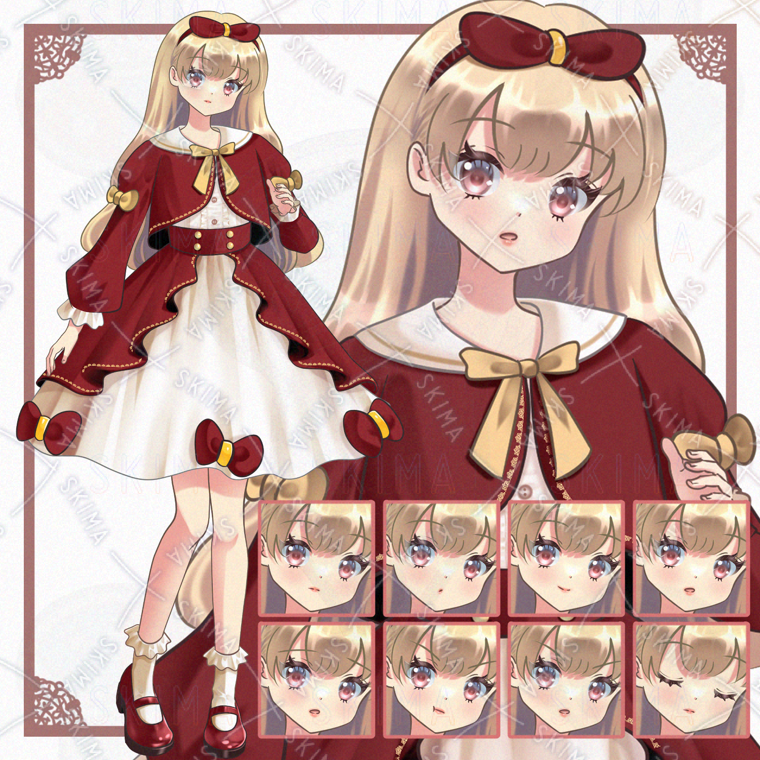 ガーリーな金髪の女の子 表情8種 | SKIMA（スキマ）