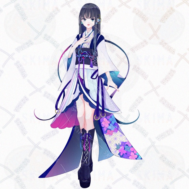 紫陽花×和装モチーフの少女の商品画像4枚目