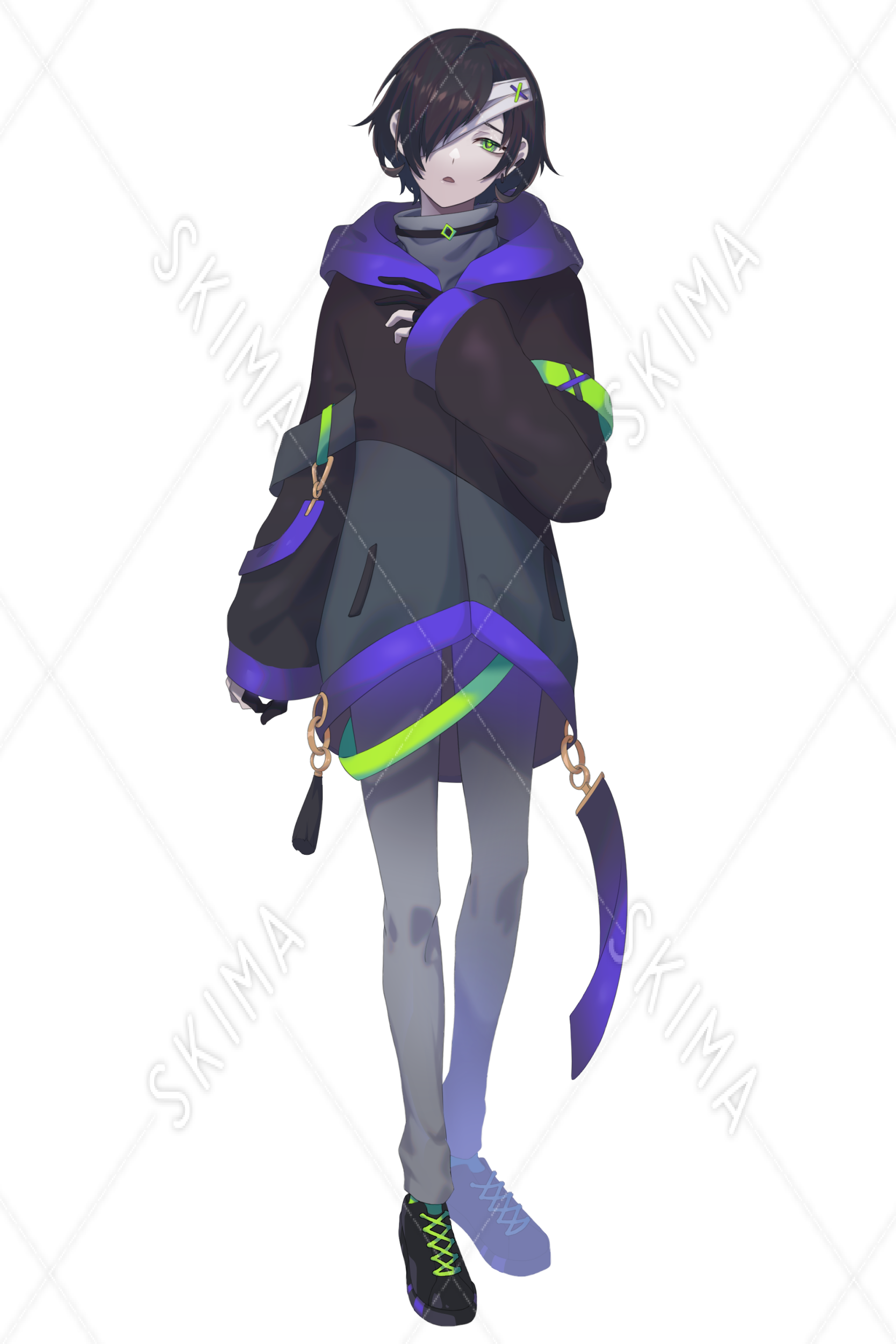 紫 目元に隈のある男子 表情差分5種 スキマ スキルのオーダーメイドマーケット Skima