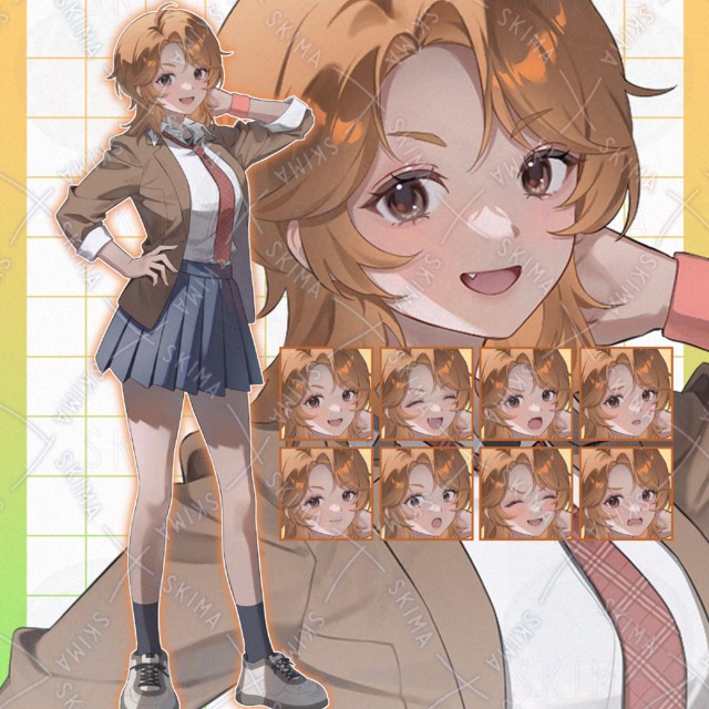 【表情8種】ブレザーの女の子