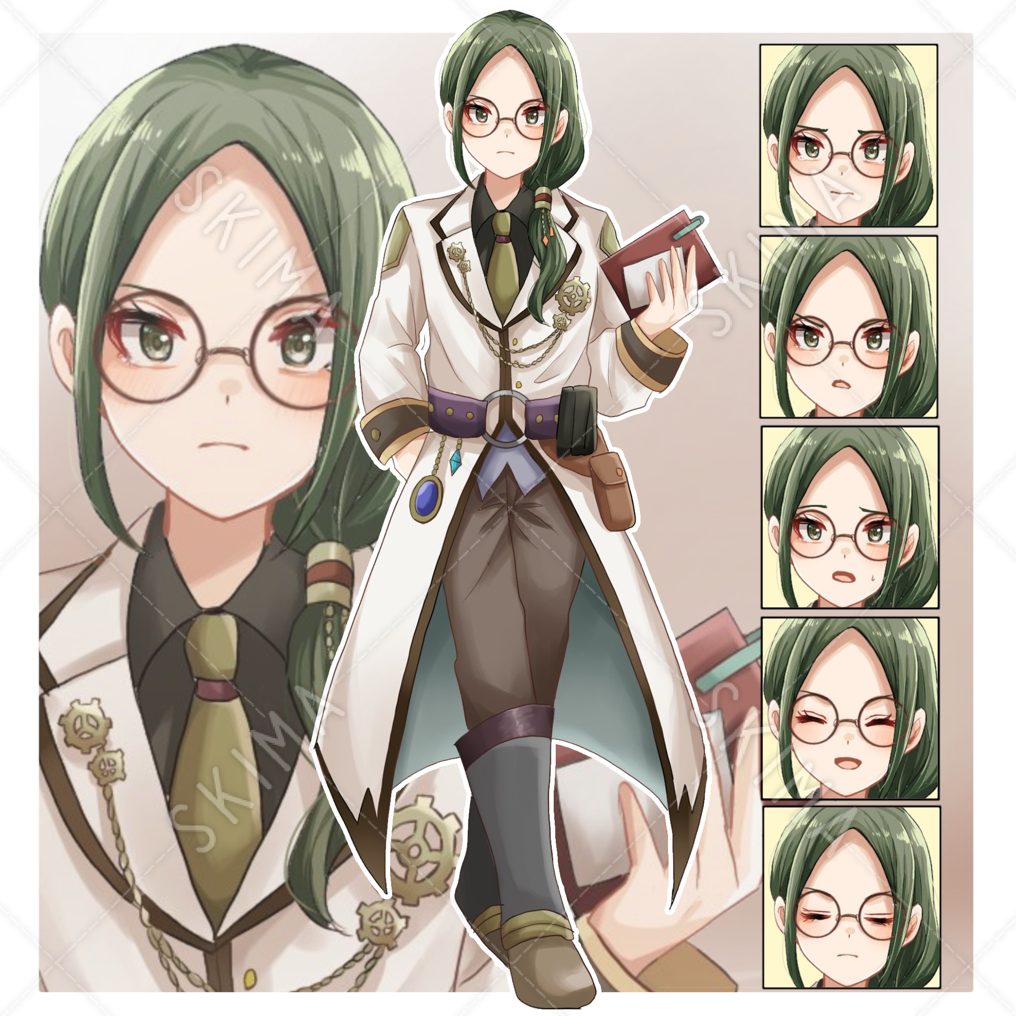 スチームパンクな女科学者 表情6種 スキマ スキルのオーダーメイドマーケット Skima
